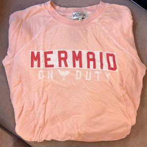 Wildfox Mermaid On Duty oversized lightweight sweatshirt